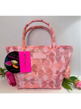 Betsey Johnson Pink Bow Insulated Lunch Tote NWT